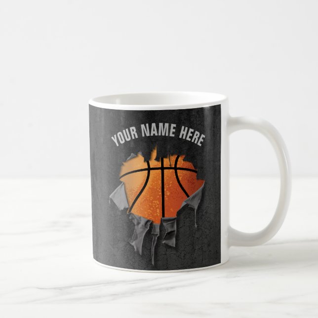 Torn Basketball (Personalisiert) Kaffeetasse (Rechts)
