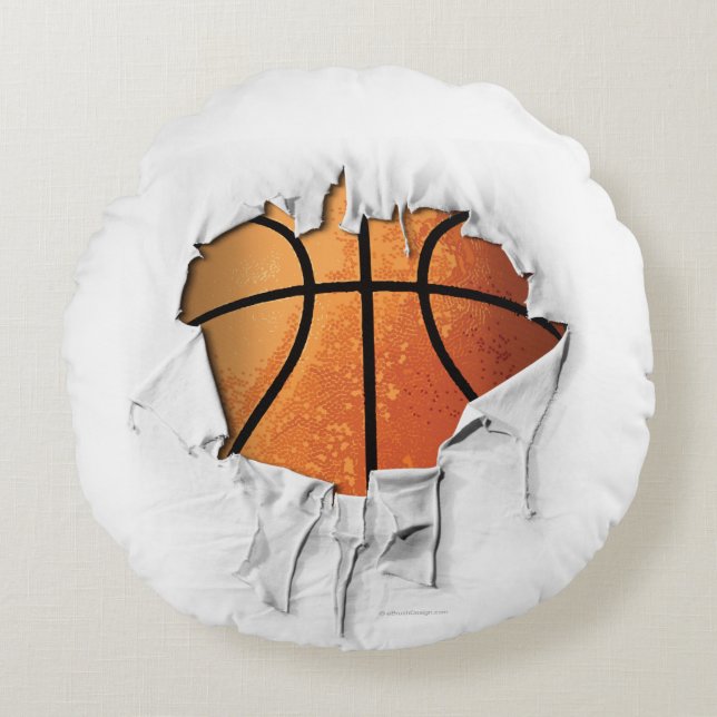 Torn Basketball Rundkissen Rundes Kissen (Vorderseite)
