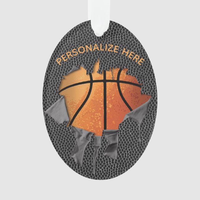 Torn Basketball (strukturiert) Ornament (Vorderseite)