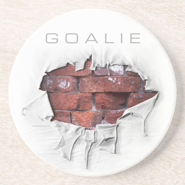 Torn Brick Wall Goalie (Fußball) Getränkeuntersetzer (Vorne)