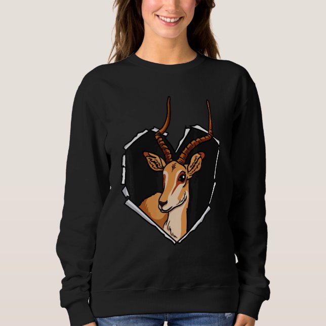Torn Cloth Antelope Face Torn Hole Heart Antelope Sweatshirt (Vorderseite)
