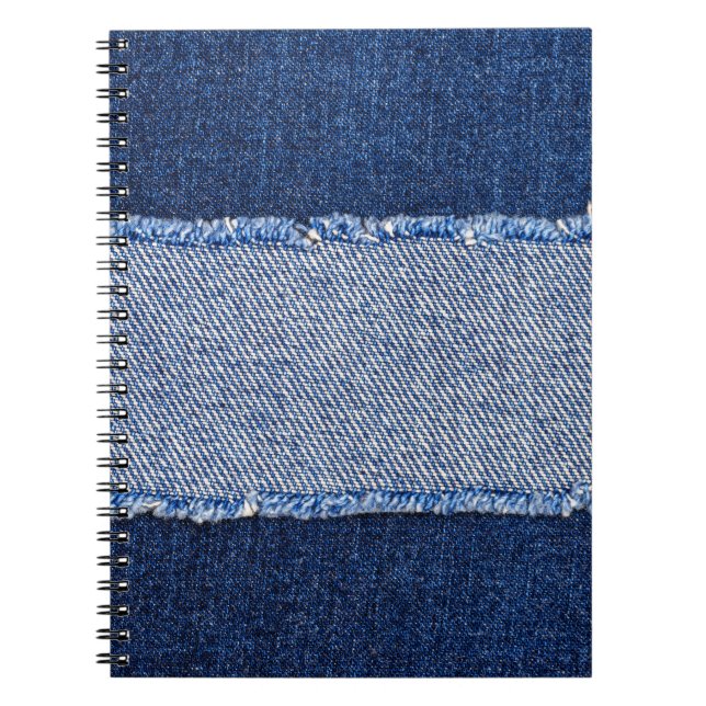 Torn denim: blauer Jeans Stoff. Notizblock (Vorderseite)