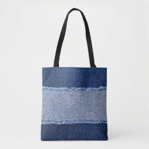Torn denim: blauer Jeans Stoff. Tasche