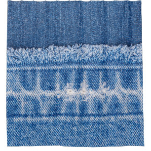 Torn Denim: Doppelblauer Jeans Frame Duschvorhang