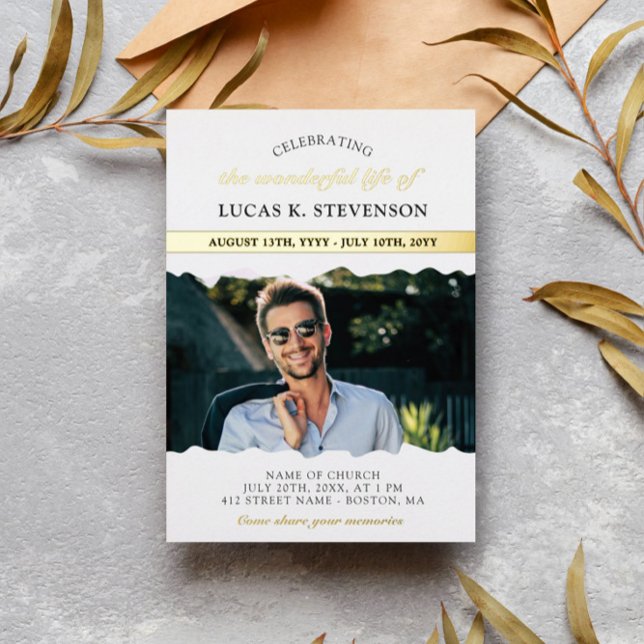 Torn Edges Foto Gold Foil Lebensgefeierung Folieneinladung (Von Creator hochgeladen)