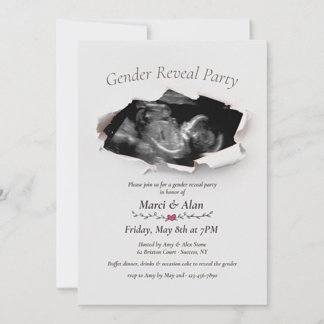 Torn Edges Photo Genre Reveilla Party Invitation (Devant)