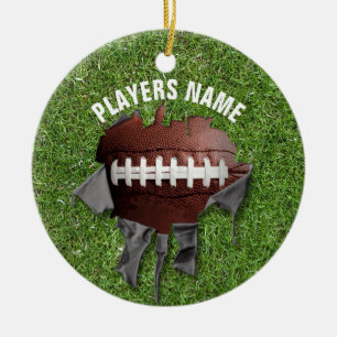 Torn Football Keramik Ornament