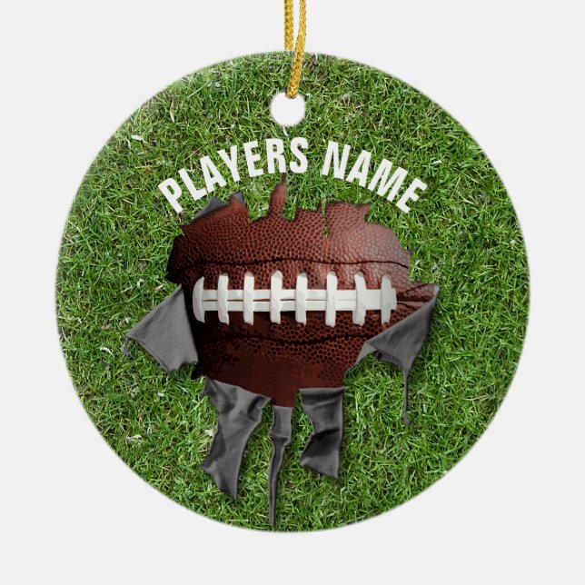 Torn Football Keramik Ornament (Vorne)
