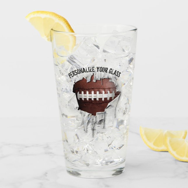 Torn Football (Personalisiert) Glas (Vorderseite Ice)