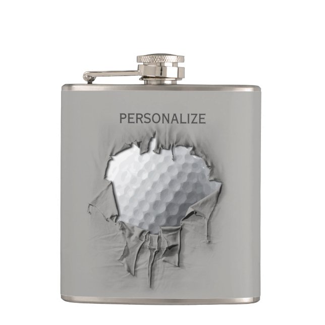 Torn Golf Ball Flachmann (Vorderseite)