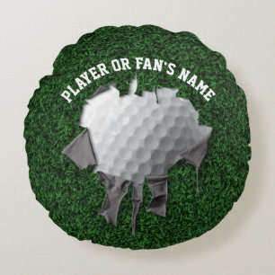 Torn Golf Ball Rundkissen Rundes Kissen