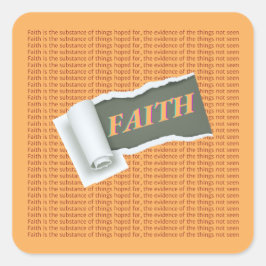 Torn Paper Scripture über FAITH Quadratischer Aufkleber