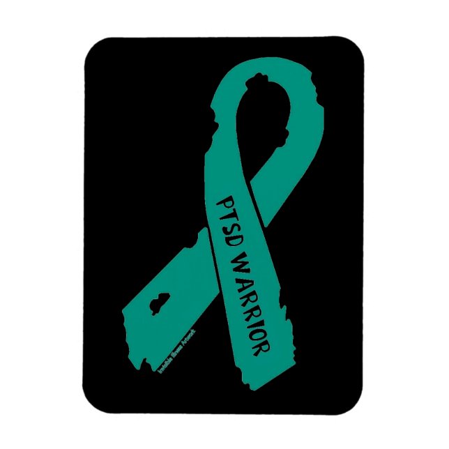 Torn Ribbon/Warrior...PTSD Magnet (Vertikal)