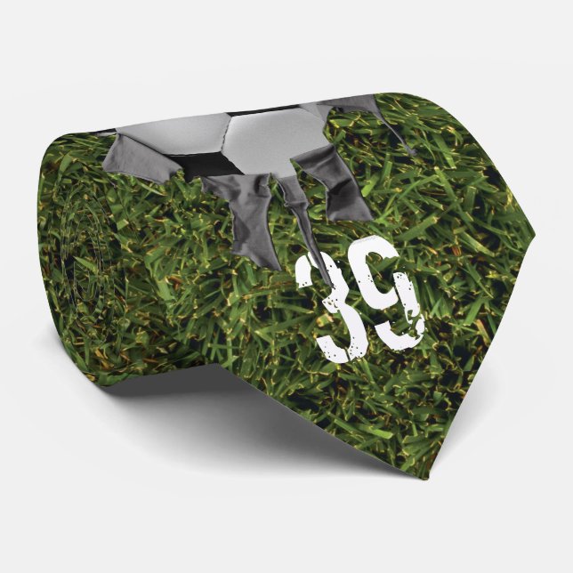 Torn Soccer (Gras/personalisiert) Krawatte (Gerollt)