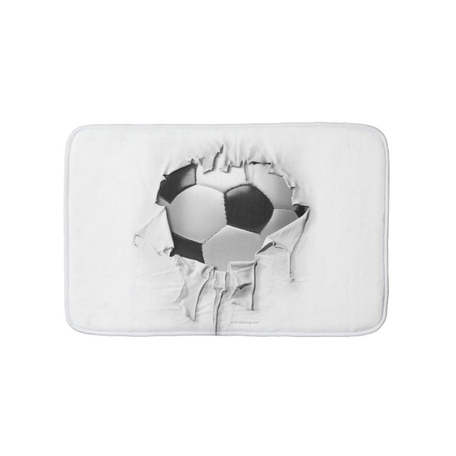Torn Soccer White Bath Mat Badematte (Vorderseite)