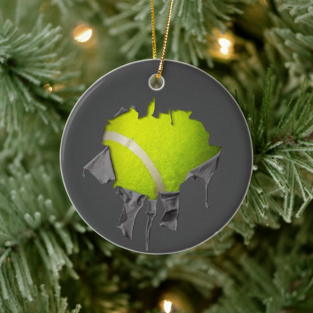 Torn Tennis Keramik Ornament (Baum)