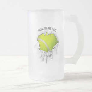 Torn Tennis Mattiert Glass Bier Tasse