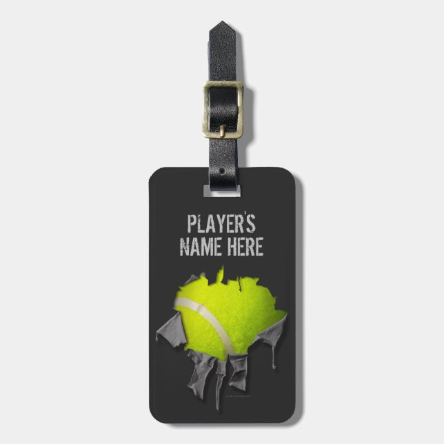 Torn Tennis (Personalisiert) Gepäckanhänger (Vorderseite vertikal)