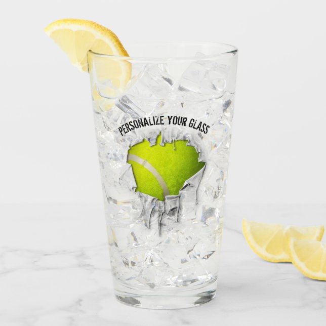 Torn Tennis (Personalisiert) Glas (Vorderseite Ice)