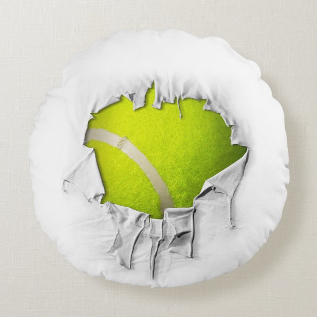 Torn Tennis Rundkissen Rundes Kissen (Vorderseite)