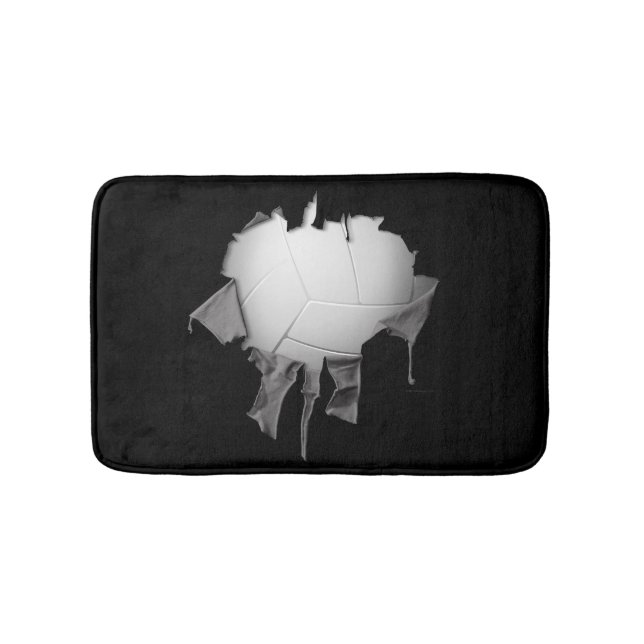 Torn Volleyball Black Bath Mat Badematte (Vorderseite)
