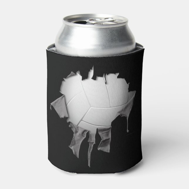 Torn Volleyball Black Can Cooler Dosenkühler (Kanne Vorderseite)