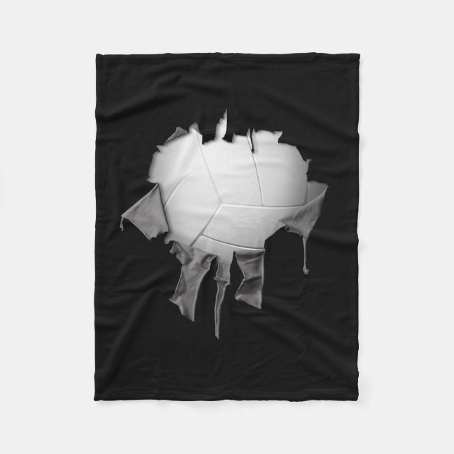 Torn Volleyball Dark Fleece Blanket (Vorderseite)