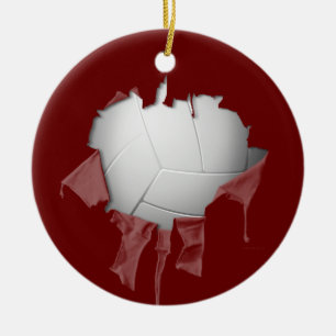 Torn Volleyball Keramik Ornament