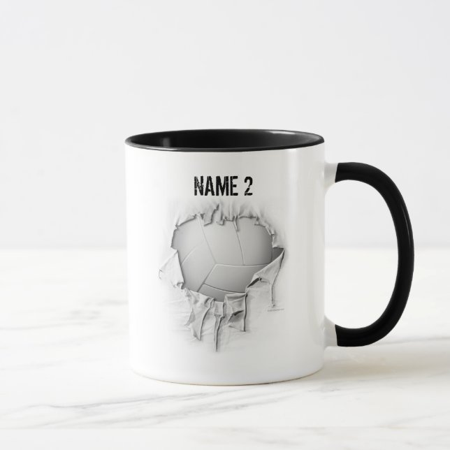 Torn Volleyball personalisiert Mug Tasse (Rechts)