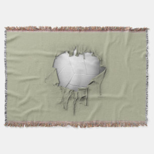 Torn Volleyball Throw Blanket Decke