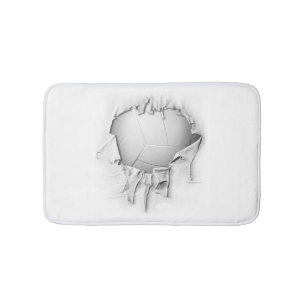 Torn Volleyball White Bath Mat Badematte