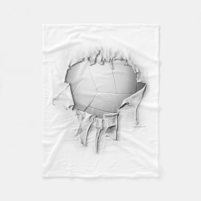 Torn Volleyball White Fleece Blanket (Vorderseite)