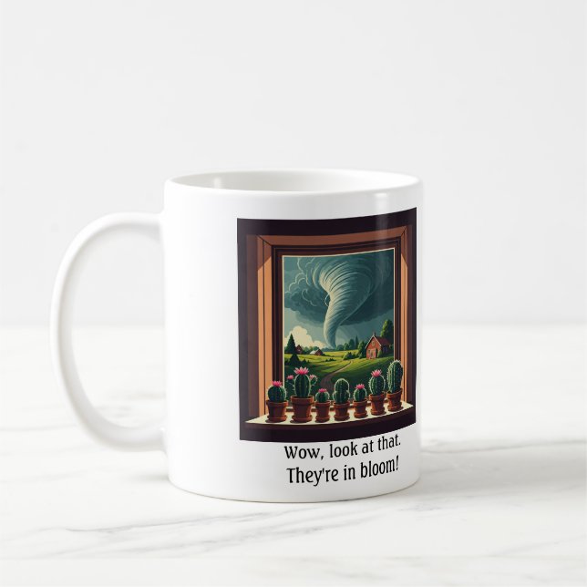 Tornade fenêtre rebord cactus mug (Gauche)