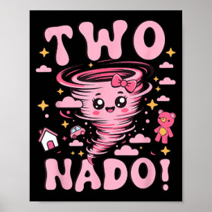 Tornado 2 Geburtstag Mädchen Zwei Nado 2. Geburtst Poster
