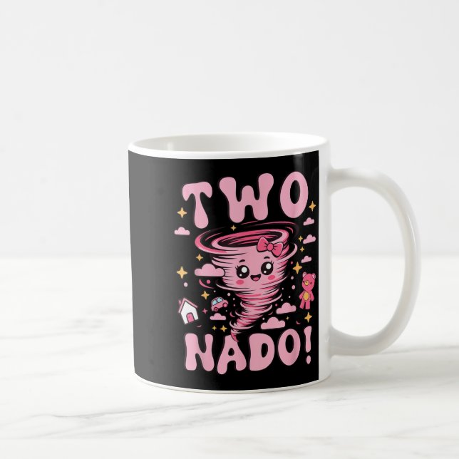 Tornado 2 Year Old Girl Birthday Two Nado 2nd Bday Kaffeetasse (Rechts)
