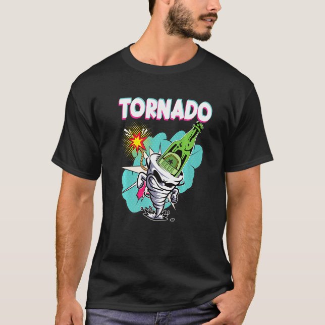 Tornado Beer Drinking Tornado Rotation Beer Funny  T-Shirt (Vorderseite)