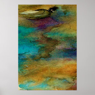 Tornado Fury abstrakte Aquarellmalerei Poster