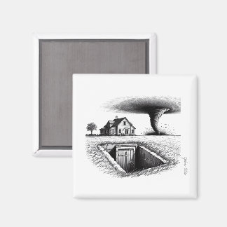 Tornado House Cellar mit Kreuz Magnet
