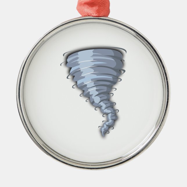 Tornado Silbernes Ornament (Vorne)