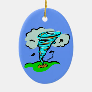 Tornado Twister Sturm Chaser Flying Objects Keramik Ornament