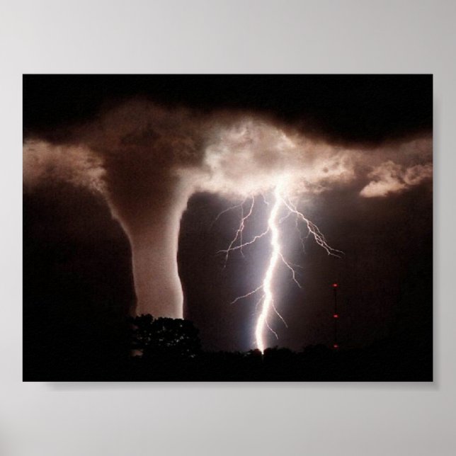 Tornado und Blitze Poster (Vorne)
