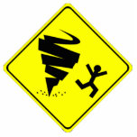 Tornado-Warnzeichen Freistehende Fotoskulptur<br><div class="desc">Tornado-Warnzeichen</div>