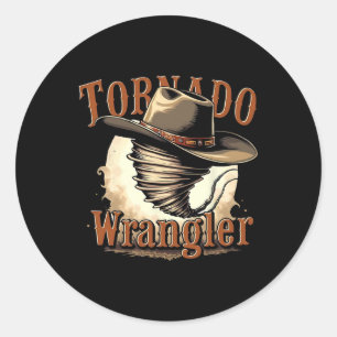 Tornado Wrangler Cowboy Wrangler Frauen Männer Kin Runder Aufkleber