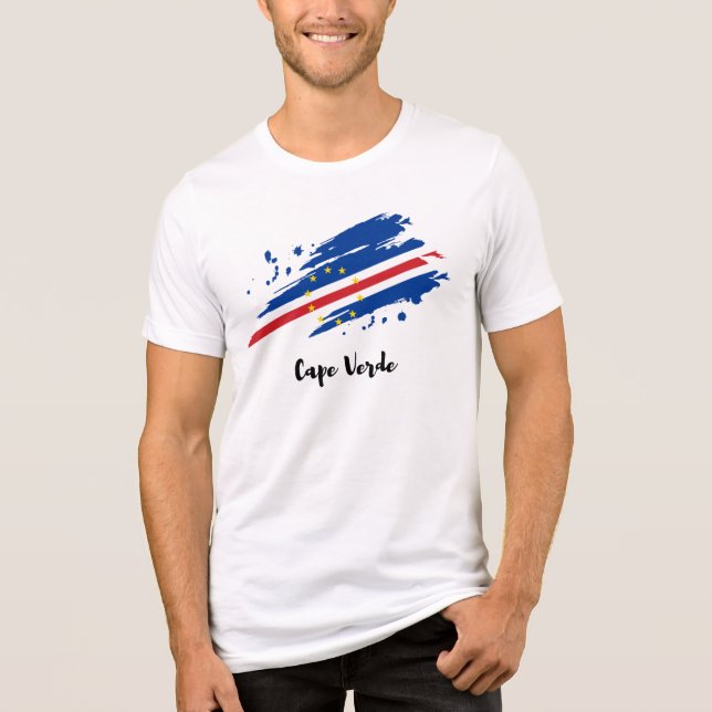 Tornflagge von Kap Verde Tri-Blend Shirt (Vorderseite)