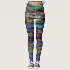 Tornstreifen mit digitalen Farbtexturen Leggings