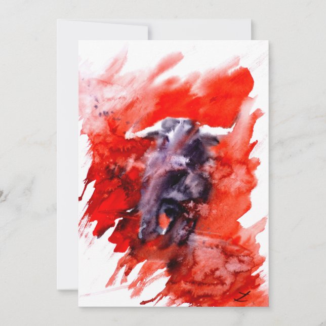 Toro Spanischer Kampf Bull Watercolor (Vorderseite)