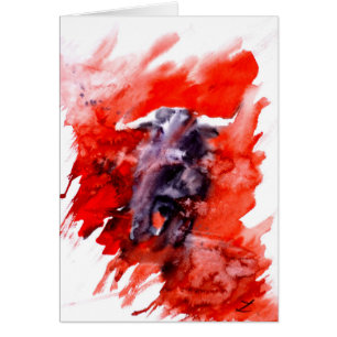 Toro Spanish Fighting Bull Watercolor