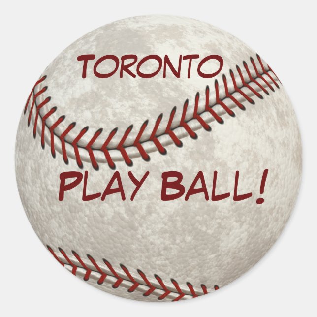 Toronto Baseball "Play Ball"! Amerikanische Vergan Runder Aufkleber (Vorderseite)