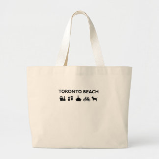 Toronto Beach Icons Monotone Black Jumbo Stoffbeutel