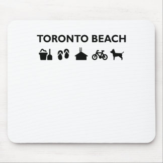 Toronto Beach Icons Monotone Black Mousepad